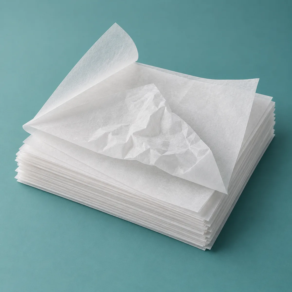 White Tissue Gift-Wrap Sheets — Tissue wrapping sheets product concept / 白色薄页礼品包装纸，薄页包装纸产品示意图