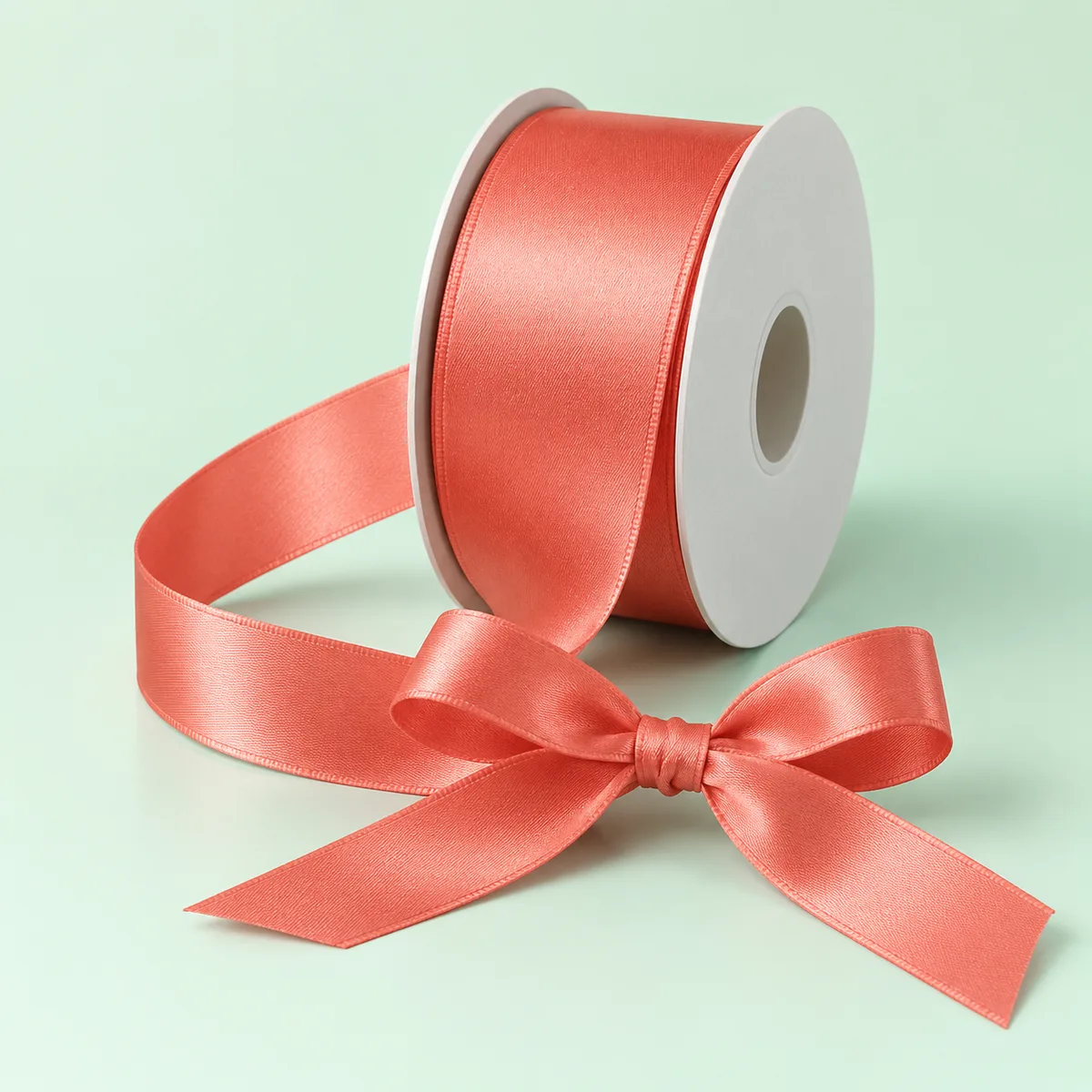 Double-Faced Satin Gift Ribbon — Satin ribbons product concept / 双面缎面礼品丝带，缎面丝带产品示意图