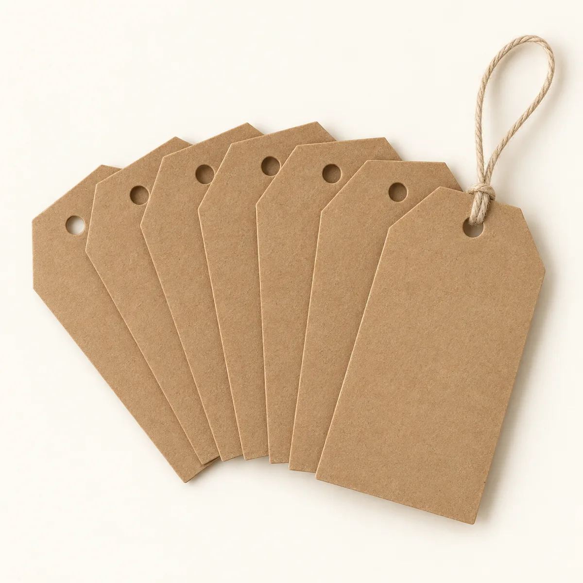 Blank Kraft Hang Tags — Kraft hang tags product concept / 空白牛皮纸吊牌，牛皮纸吊牌产品示意图